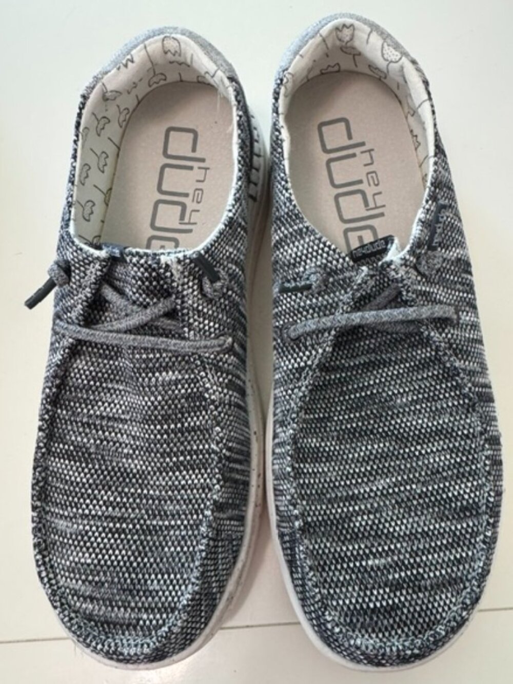 Women's NIB Hey Dude Wendy Rise Sox Slip On Loafers Shoes Dark Gray 6
